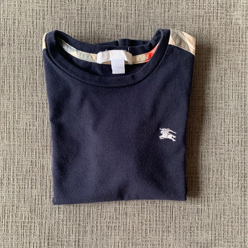 Burberry boys short sleeve check shoulder tee